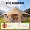 Canvas Tent, 4 Seasons 5 M/16.4 Ft Bell Tent, Canvas Tent for Camping with Stove Jack, Breathable Yurt Tent for Up To 8 People, Family Camping Outdoor