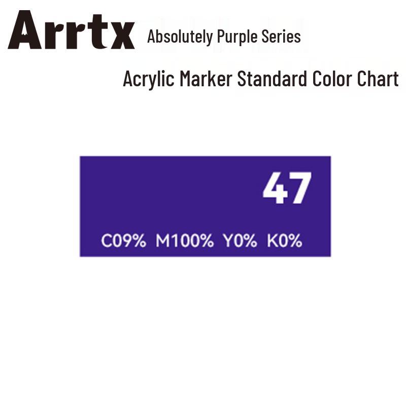 Arrtx Ataishi Akrylový marker s měkkým hrotem, Jeden kus, Absolutní fialová, Styl A/B, 30 barev, Voděodolný, Rychleschnoucí, Krycí.