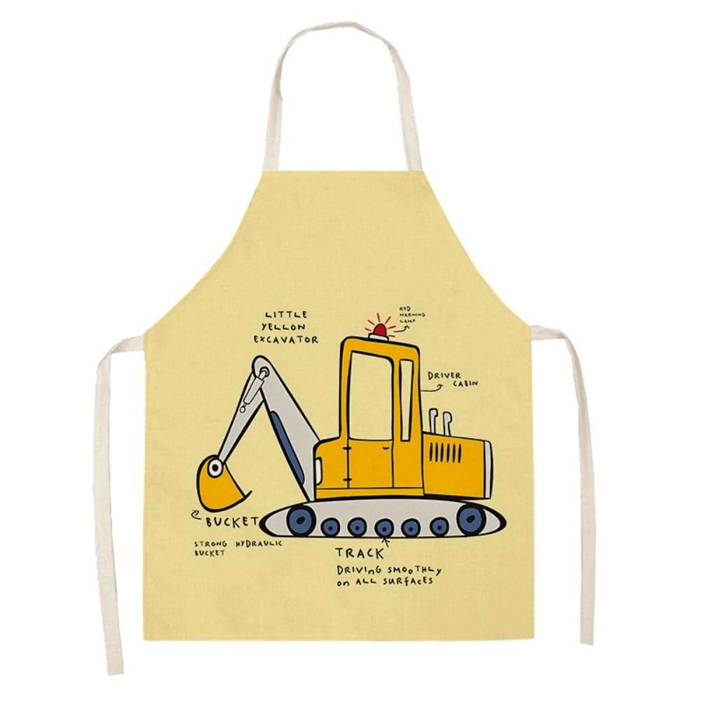 Car Pattern Children's Apron Vehicle Theme Printed Apron New Cleaning Clothes Home Use