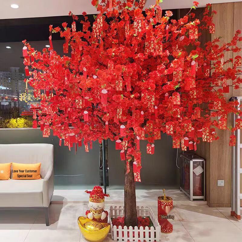 Artificial Peach Blossom New Year Fortune Tree