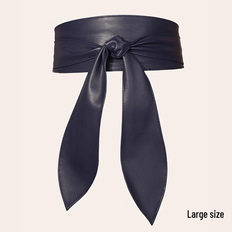 Women's Elegant Wide Waist Belt with Soft Bow Ribbon - Extra Long and Versatile