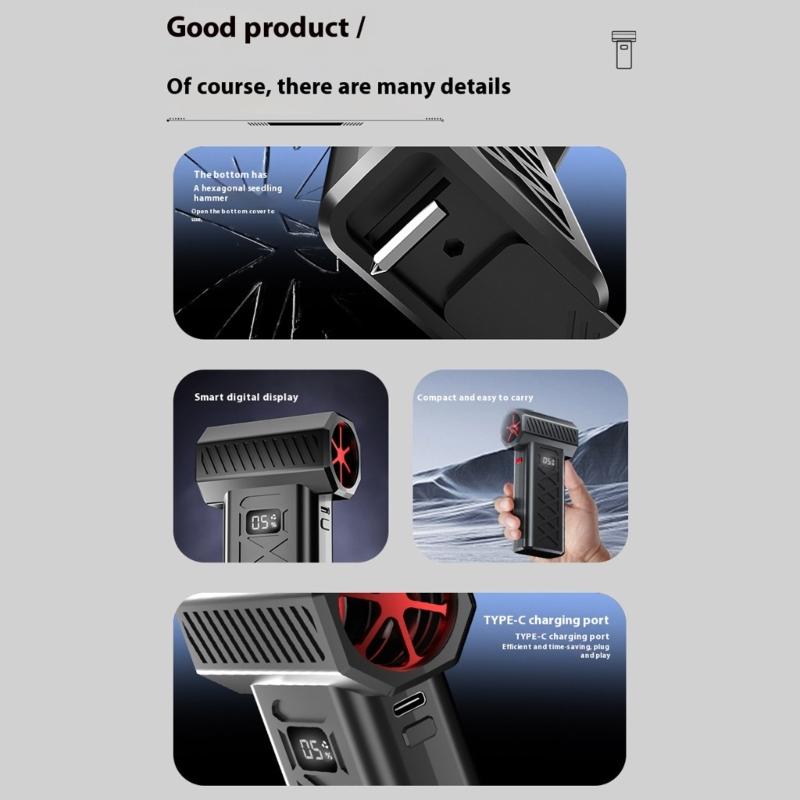 Portable Fan Blower with Adjustable Airflows Air Dusters Blower Tool for Electronics and Car Detailing