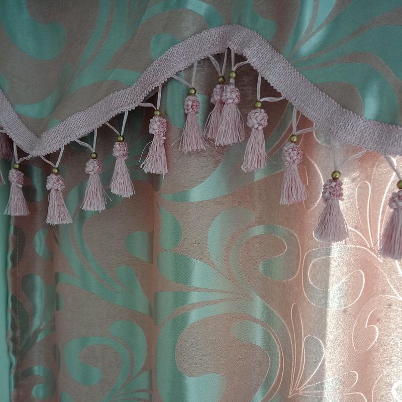 1M Beaded Pendant Tassel Fringe Lace Trim Edge Diy Upholstery Curtain Tablecloth Lace Ribbon Curtain Sewing Accessory Sofa Decor