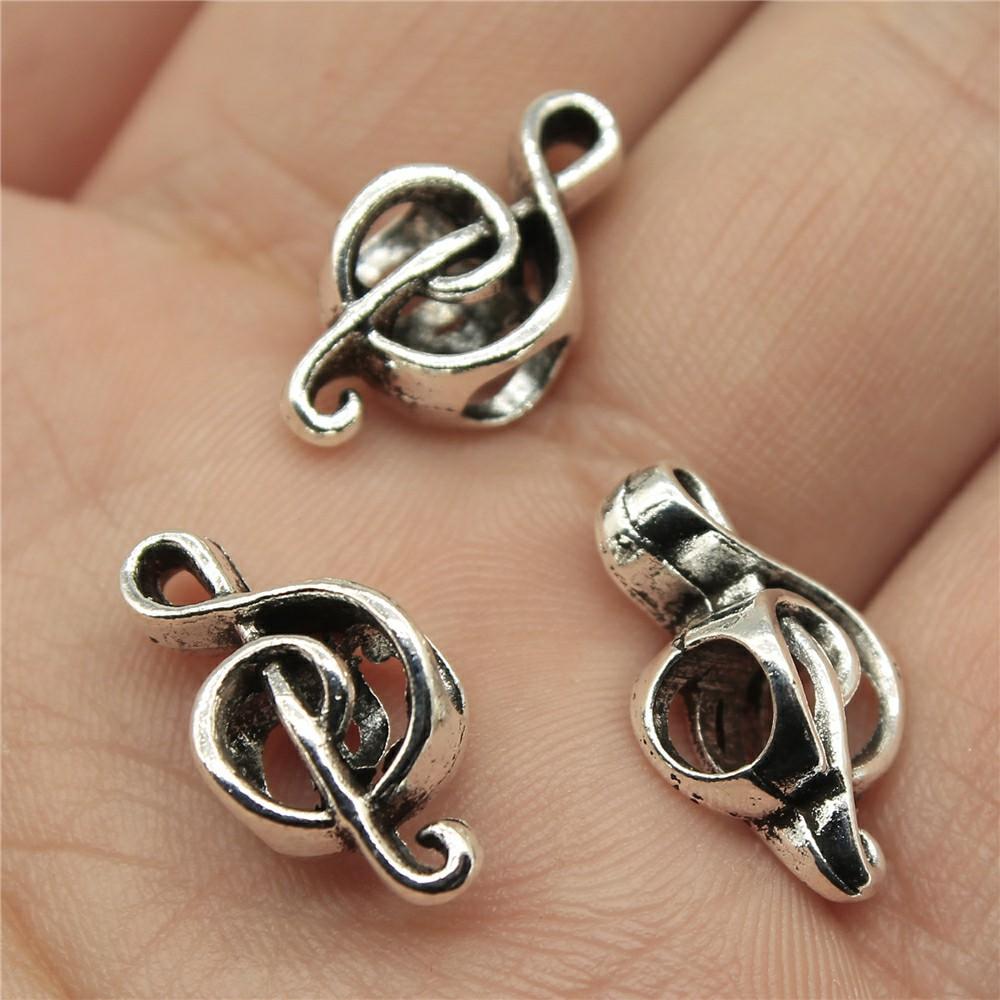 20pcs Music Charms Musical Note Charms For Jewelry Making Antique Silver Color DIY Crafts Making Findings Handmade Jewelry
