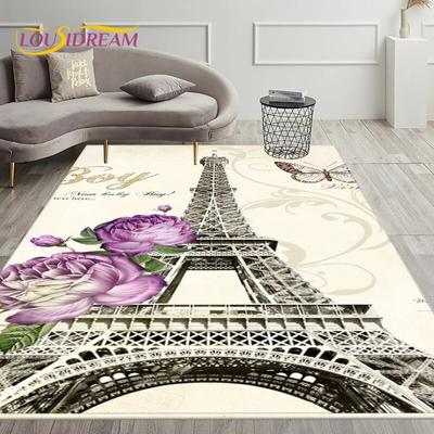 France Paris Eiffel Tower Art Area Rug,Carpet Rug for Living Room Bedroom Decoration,Kids Play Crawling Soft Non-slip Floor Mats