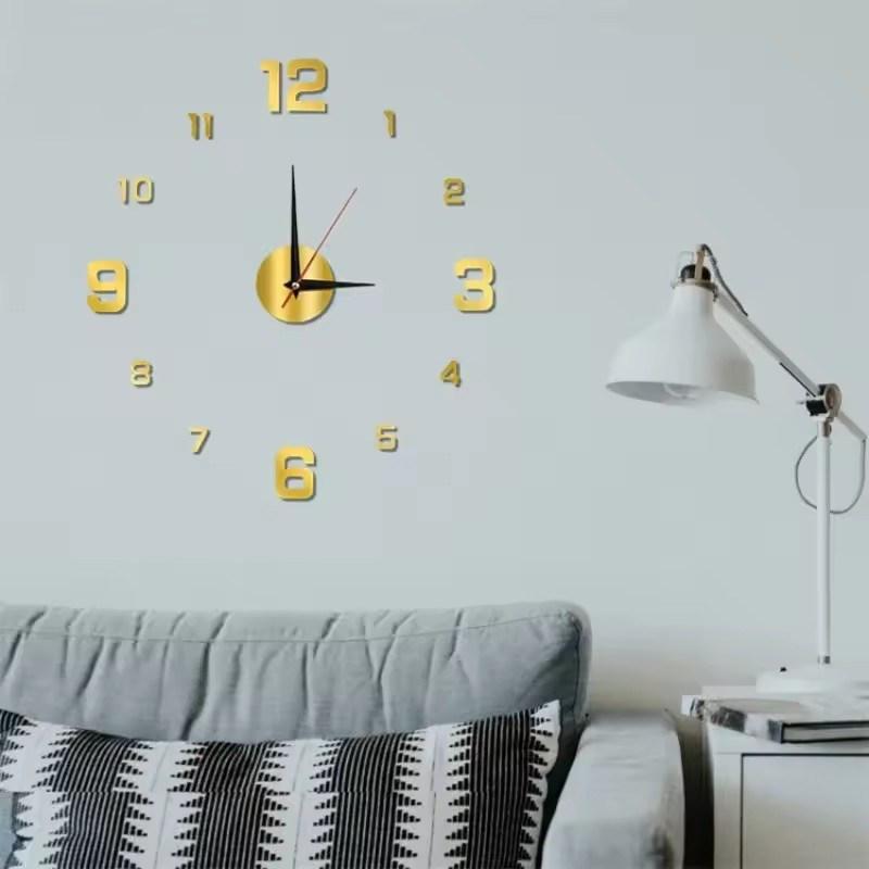 3D Leuchtende Wanduhr Rahmenlos Acryl DIY Digitaluhr Wandaufkleber Stille Uhr für Wohnzimmer Schlafzimmer Büro Wanddeko