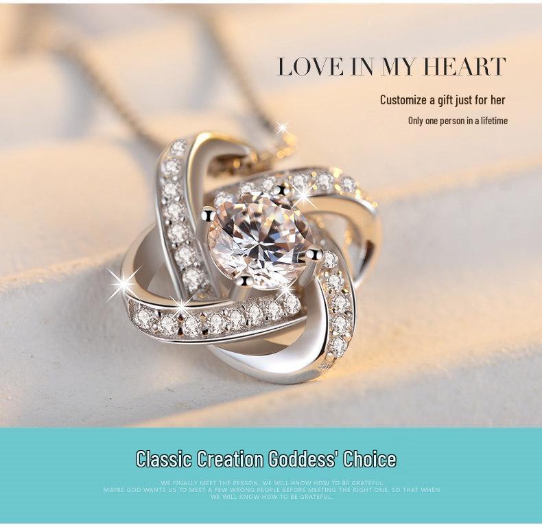Jinjiahua Eternal Star Diamond Pendant - Ancient Silver Korean Fashion Clavicle Necklace