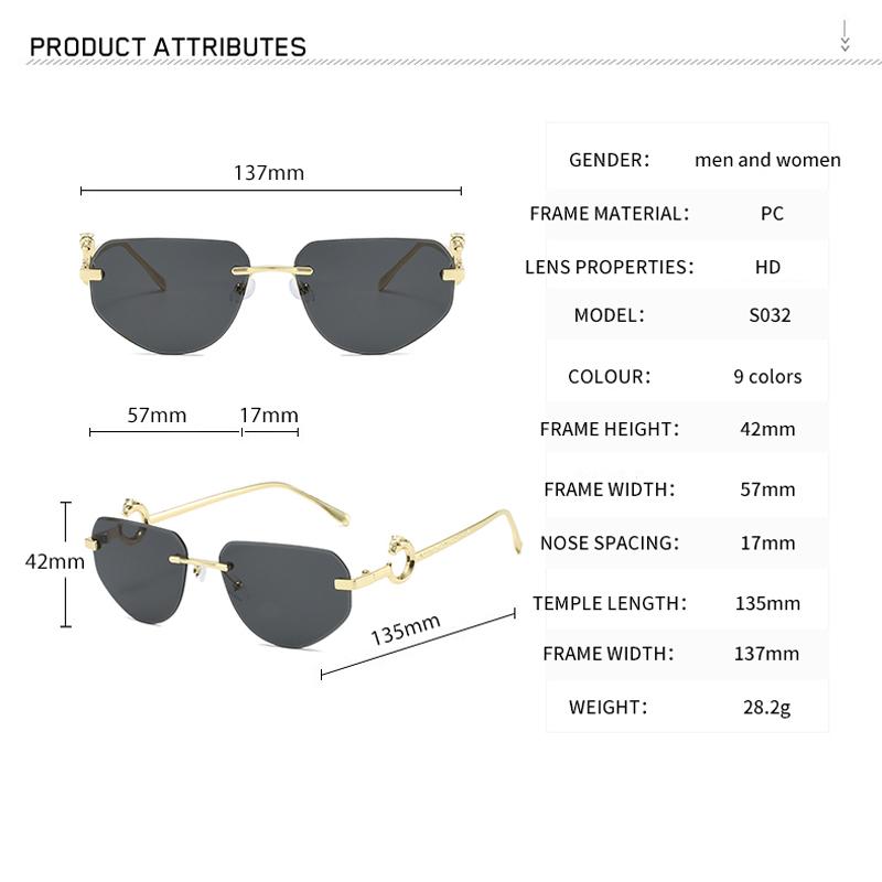 Vintage Rimless Sunglasses  Women Gradient Sunglasses Summer Shades Fashion UV400 Frameless SunGlasses Ladies Eyeglasses