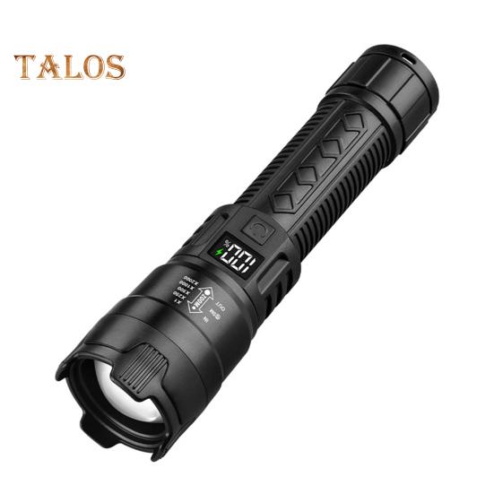 LED Flashlight Super Bright Digital Display IPX65 Waterproof Rechargeable Zoomable Outdoor Emergency Use Tactical Torch Light
