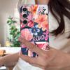 Pink Cartoon Pattern Floral Case For Samsung Galaxy A57 A56 A55 A54 5G A37 A36 A35 A34 A17 A16 A15 A14 Leather Texture Silicone Cover