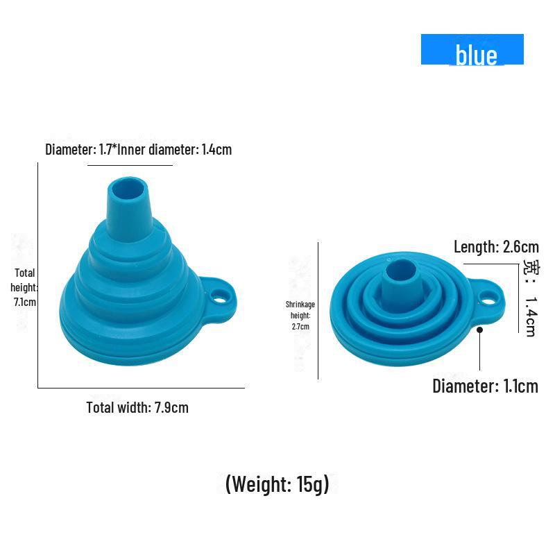 Colorful Foldable Telescopic Funnel: High Temp Resistant Kitchen Gadget for Oil, Wine, More