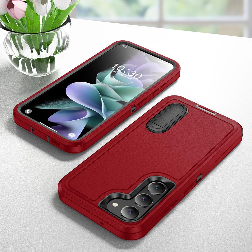 Anti-Staub Präzise Ausschnitt Kickstand Funda Hülle für Samsung Galaxy S23 Ultra 5g S22 Plus A53 A13 A14 Dual Layer Handytasche