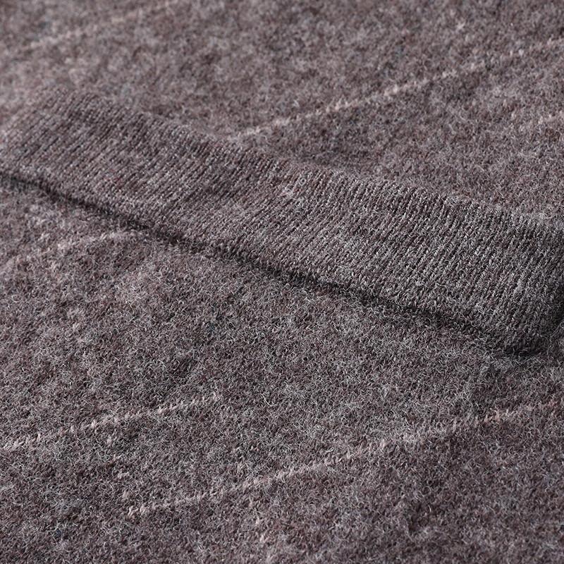 Hengyuanxiang Herren 100% Wolle V-Ausschnitt Ärmellose Strickweste