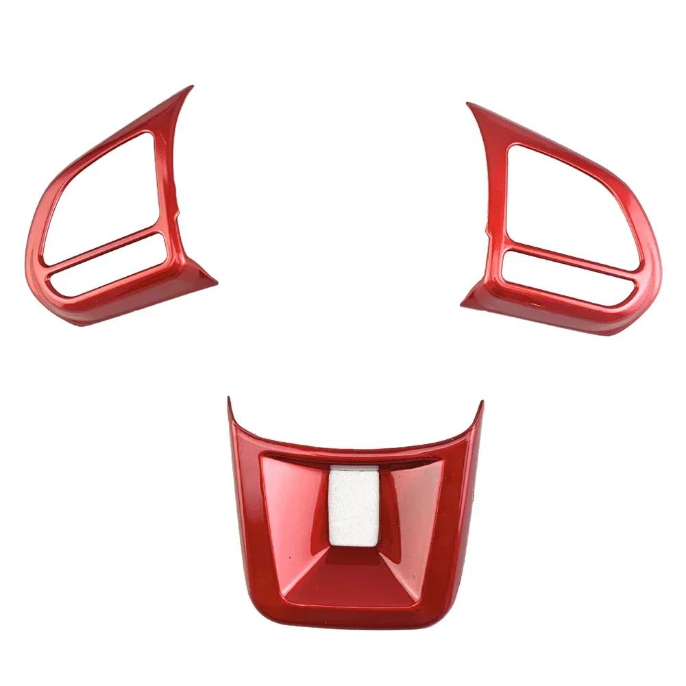 3Pcs Car Steering Wheel Interior Button Cover Carbon Fiber Sticker Interior Decoration for MG5 MG6 MG HS ZS Car Accessories