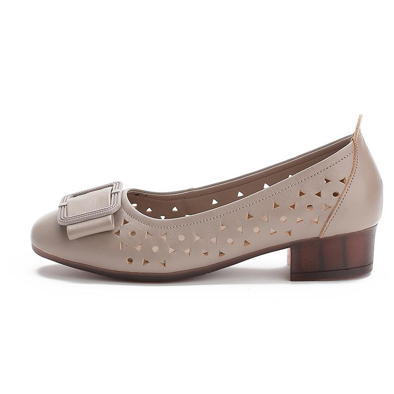 

Женские сандалии из натуральной кожи, нескользящие, модные, с пряжкой, летние туфли, повседневные, сандалии с открытым носком, женская обувь, большие размеры 35-42 35