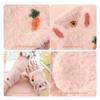 Girls' Cartoon Carrot Flip-Open Plush Gloves - Half-Finger, Thick, Warm for Autumn/Winter