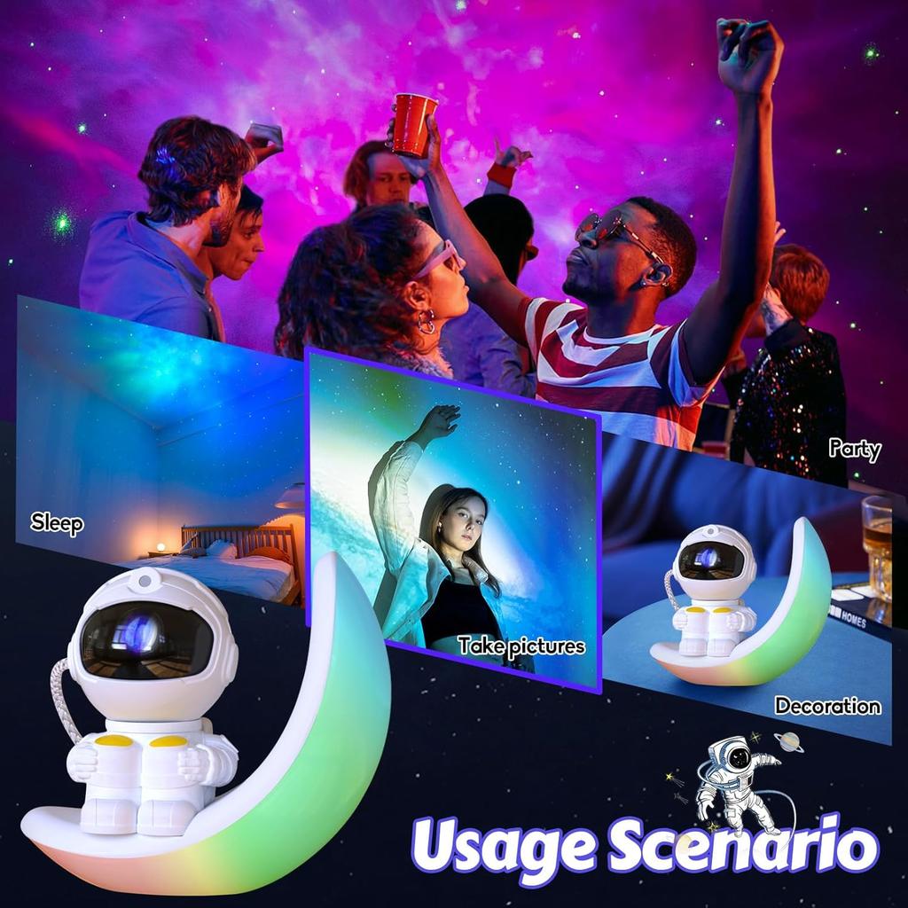 Star Galaxy Night Light Projector for Kids Bedrooms Astronaut Space Projector with Remote and Time for Home Party Decoration