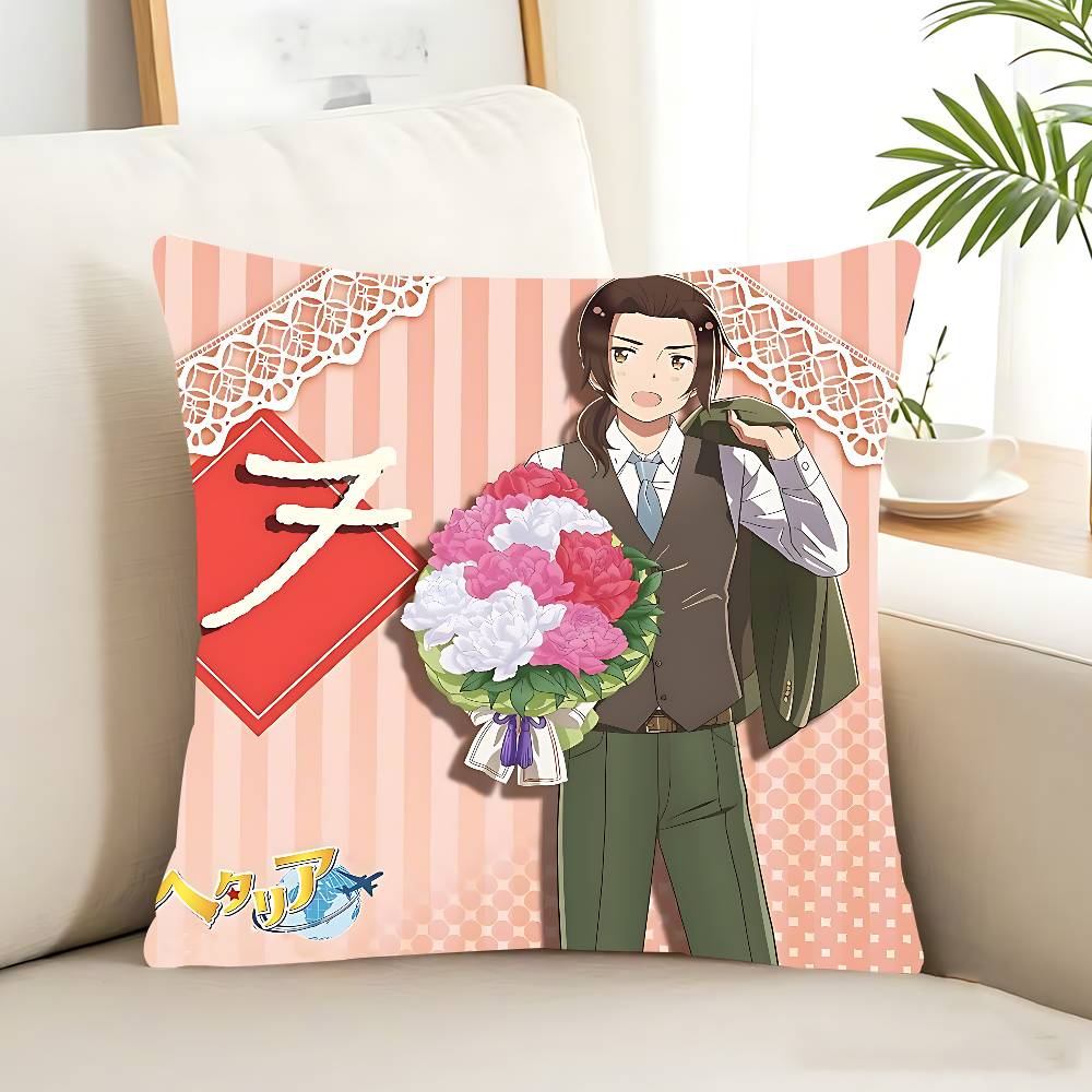 Povlak na polštář Hetalia World Stars, snímatelný a pratelný povlak na polštář – měkký len pro všechny roční období