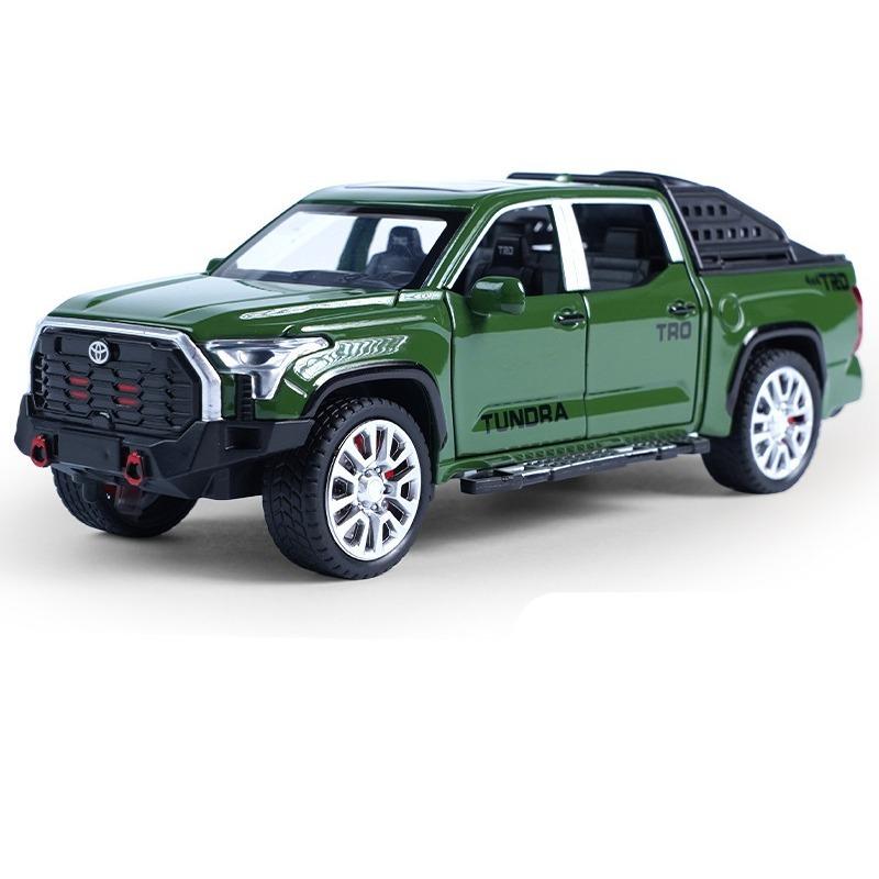 

1/32 Toyota Tundra Alloy Pickup Модель автомобиля Литой металлический игрушечный внедорожник Модель автомобиля Высокая имитация Звук и свет Детские подарки зелёный
