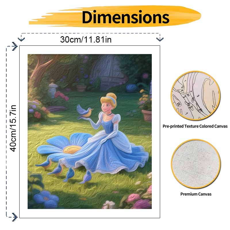Disney Cinderella Digital Oil Painting Art Painting Handmade Diy Home Decorations