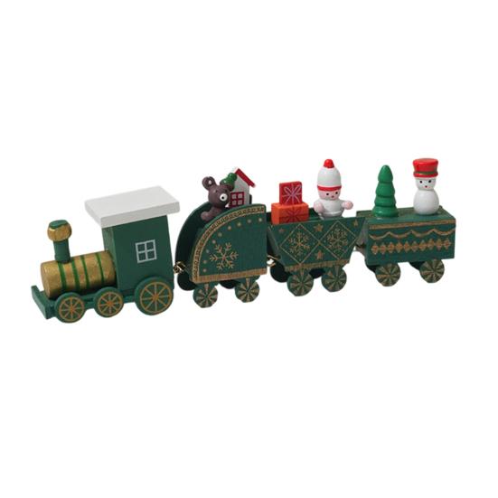 Julepynt Tog Tre Festlig Mini Tog Ornament Julepynt Tog Midtpunkt for Peishylle Spisebord Godt Nyttår Gave