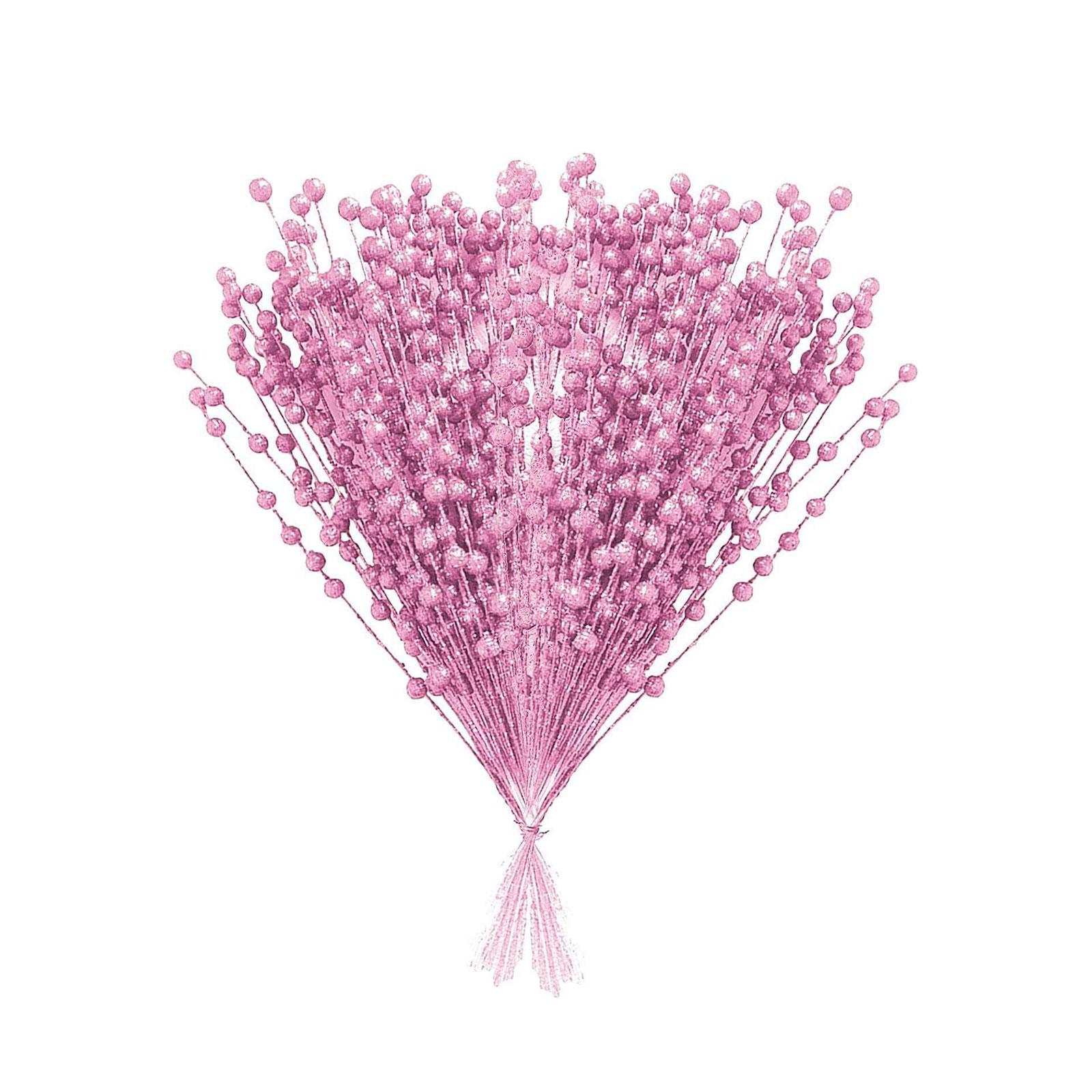 

Pack of 100 Christmas Berries Flowers with Golden Shine Artificial Flower Stems Perfect for Decorating and Crafts