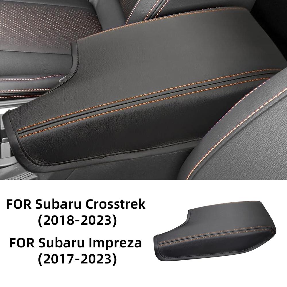 Microfiber Leather Center Console Armrest Cover for Subaru Crosstrek 2017-2023 Interior Moulding