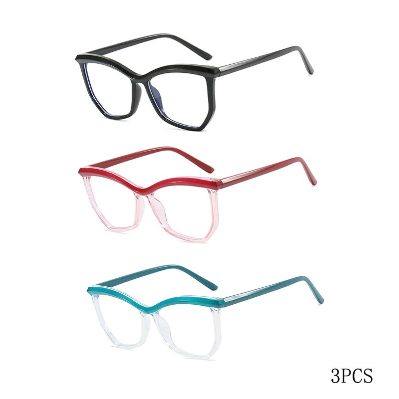 Irregular Polygonal Eyebrow Flat Mirror, Anti Blue Light Cat Eye Personalized Eyeglass Frame, Fashionable Commuting Frame 1027