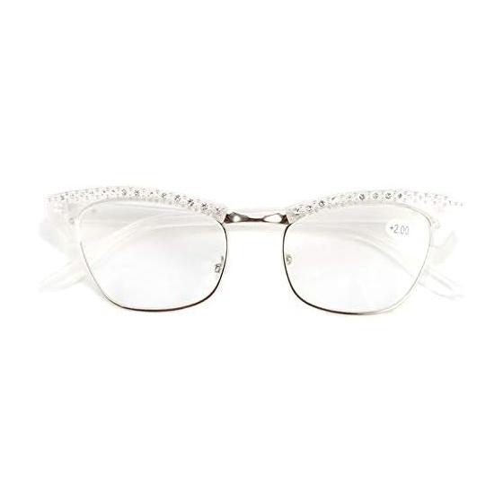 [Yellowrock] Yellowrock tricolor set, stylish cat eye reading glasses that make you look 5 years younger with glasses, beautiful senior glasses, case