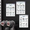 Grafico Allenamento 6 Pezzi Follow-through Palestra in Casa Guida Fitness Yoga Coinvolgimento Muscolare Grafico Azione Per Stanza Studio Ufficio Appartamento