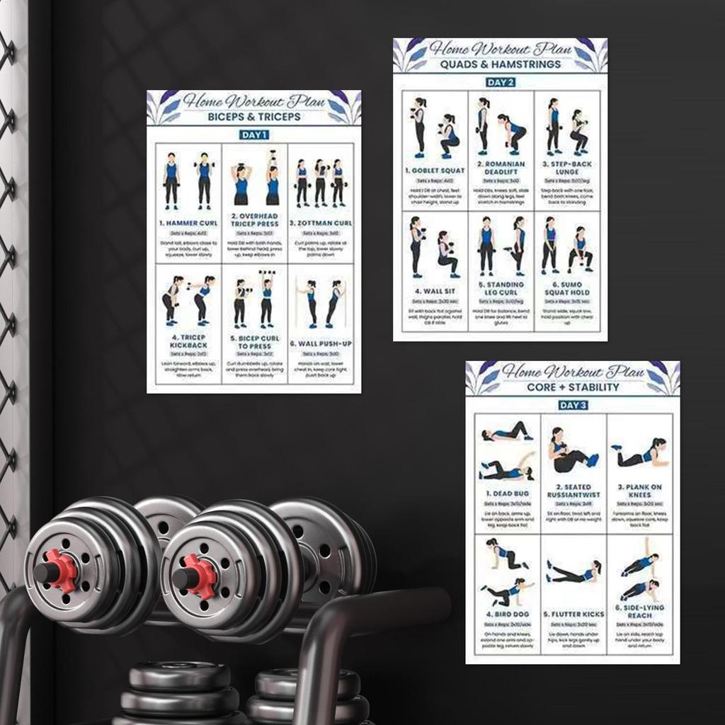 Grafico Allenamento 6 Pezzi Follow-through Palestra in Casa Guida Fitness Yoga Coinvolgimento Muscolare Grafico Azione Per Stanza Studio Ufficio Appartamento