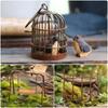 Rusty Red Dollhouse Fence Metal Miniature Decorative Figurine Fairy Garden Swing  Miniature Scene