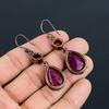 Ruby & Garnet Earrings Gemstone Jewelry, Copper Electroformed Handmade Earrings, Latest Design Jewelry
