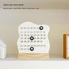 Ring-Shaped Wooden Office Desk Ornament – 2025 Monthly Calendar with Simple Design