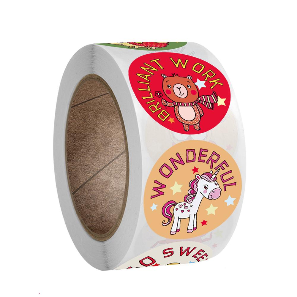 100-500Pcs Premium-Quality Reward First-Class Stickers First-Class Motivational Top-Grade Stickers Premium-Quality Roll Youngsters Superior-Grade