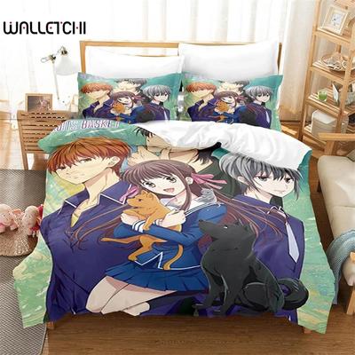 Anime Fruits Basket Ganzjahres-Bettbezug, Bettdecken-Sets, weicher Bettbezug und Kissenbezüge, Einzel-/Doppel-/Queen-/Kingsize-Bett