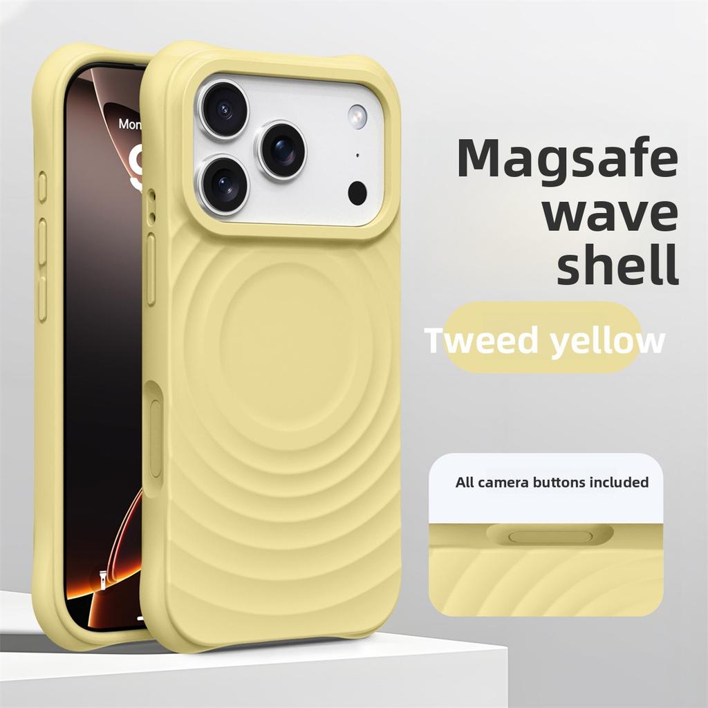 Water Ripple Silicone For Magsafe Wireless Charge Magnetic Phone Case For iPhone Air 17 16 15 14 Pro Max Soft Shockproof Cover