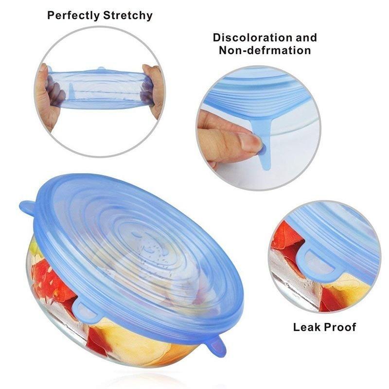 Silicone Lids of Different Sizes. 6 Pcs.