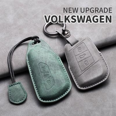 Leather Car Key Case Cover Fob Keychain For VW Volkswagen Golf 7 8 6 MK7 Tiguan MK2 for Ateca Leon FR Ibiza Skoda Octavia Kodiaq