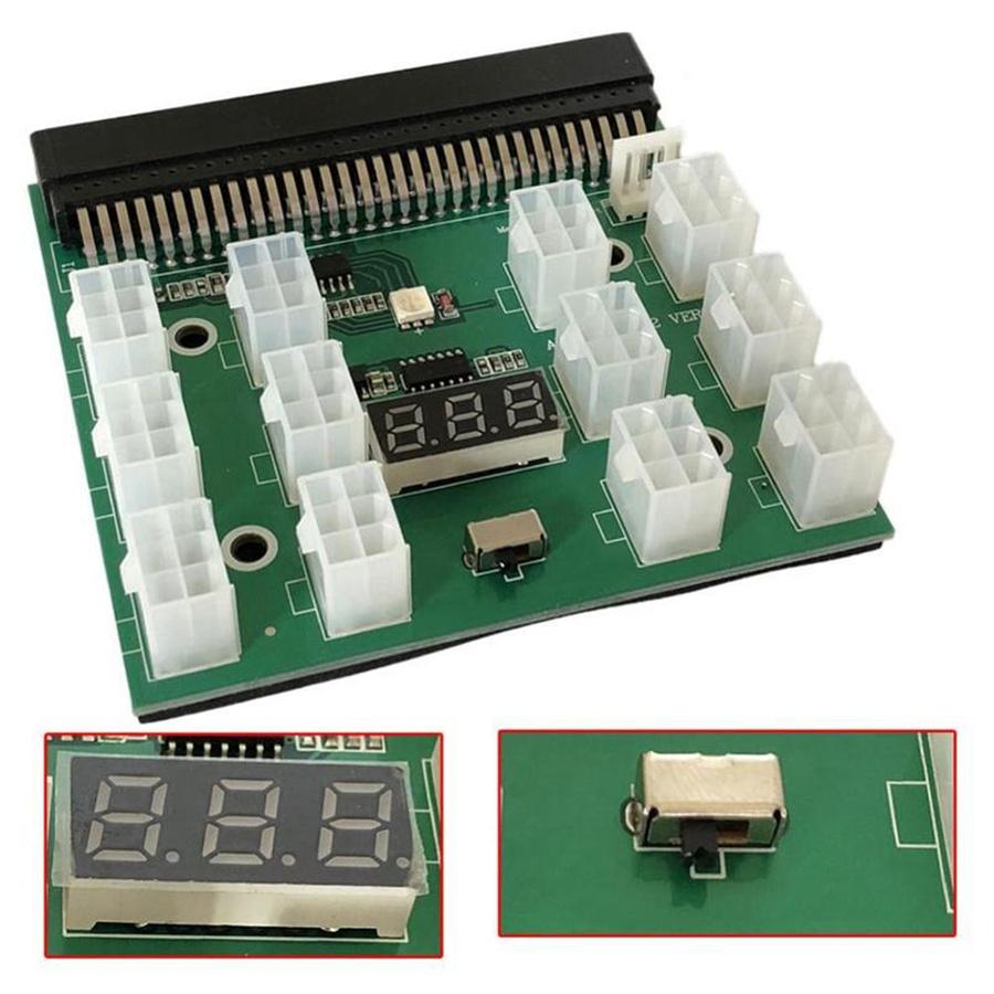 For HP PSU GPU 6 PIN 1600W Mining Power DPS-1200FB 12 Ports Breakout Board Green