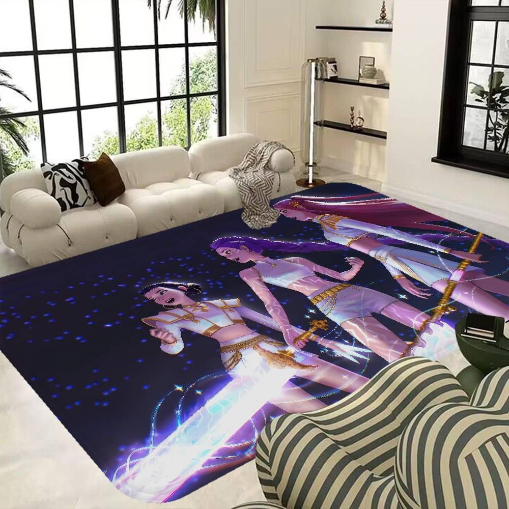 KPop D-Demons H-Hunters Chicas Anime Alfombra de Pasillo Estilo INS Suave Suelo de Dormitorio Casa Lavadero Alfombras Antideslizantes para Mesita de Noche
