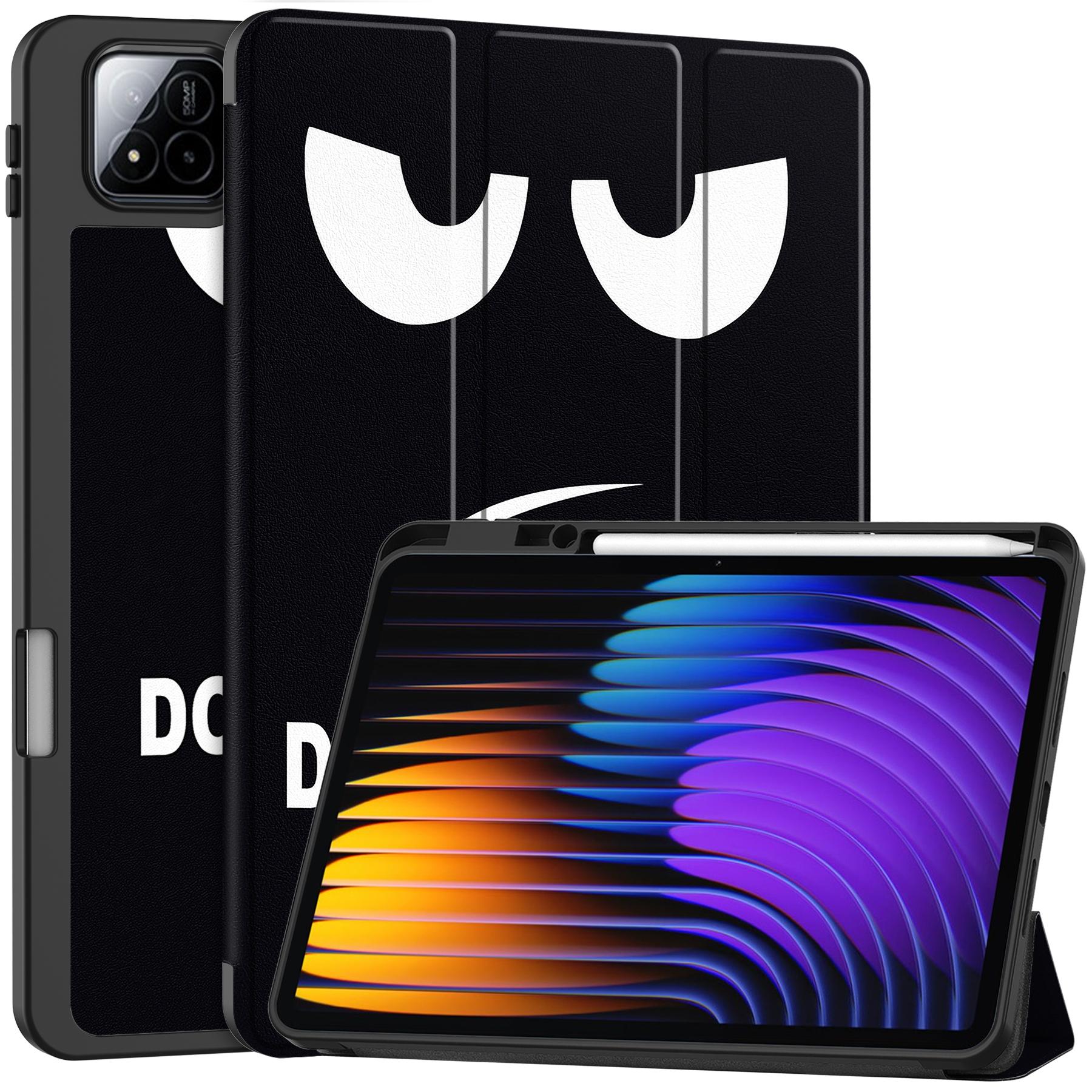 

Чехол для планшета Xiaomi Pad 7 Pro/Pad 7 с принтом, трехскладная подставка, кожа+ТПУ обложка с держателем для стилуса B