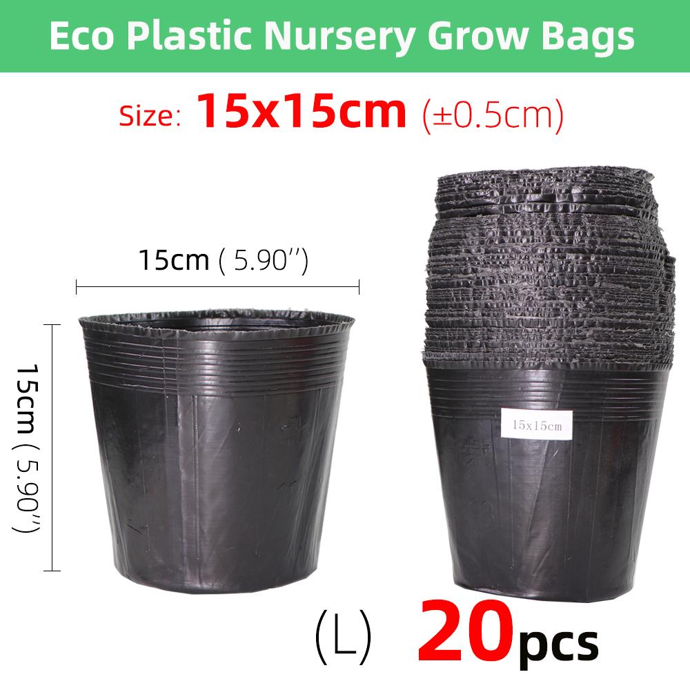 5-100 ks 16 velikostí Jednorázový plastový květináč pro pěstování, Výživová miska, Kelímek na sazenice, Černá sadbovací miska, Domácí zahrada, Pěstební sáčky