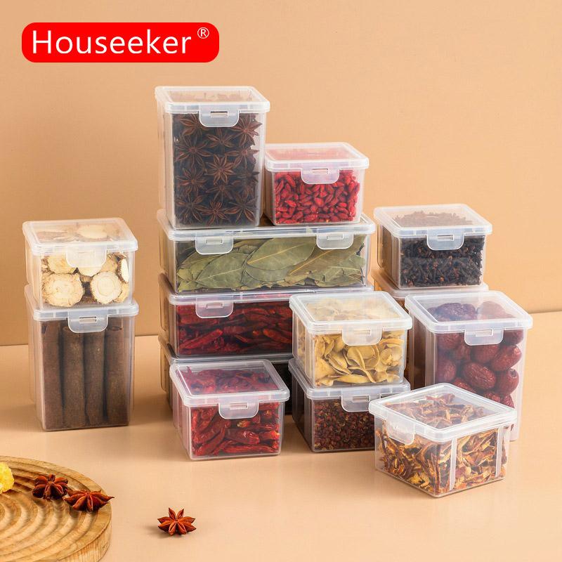 Sealed Spice Storage Box Sealed Sub-packaging Pepper Seasoning Jar Flip Refrigerator Food Organiser Container Packaging Case