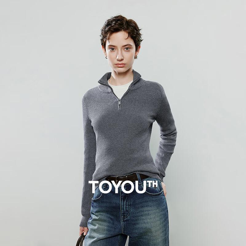 

Женский облегающий трикотажный свитер поло на молнии Chuyu L