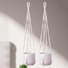Macrame Plant Hanger Boho Hanging Planter Holder Cotton Rope Flower Pot Hanger for Home Patio Garden Decor