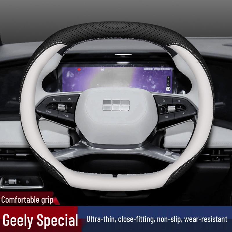 Ultra-Thin Non-Slip Genuine Leather Steering Wheel Covers for Geely Galaxy L7/L6/E8