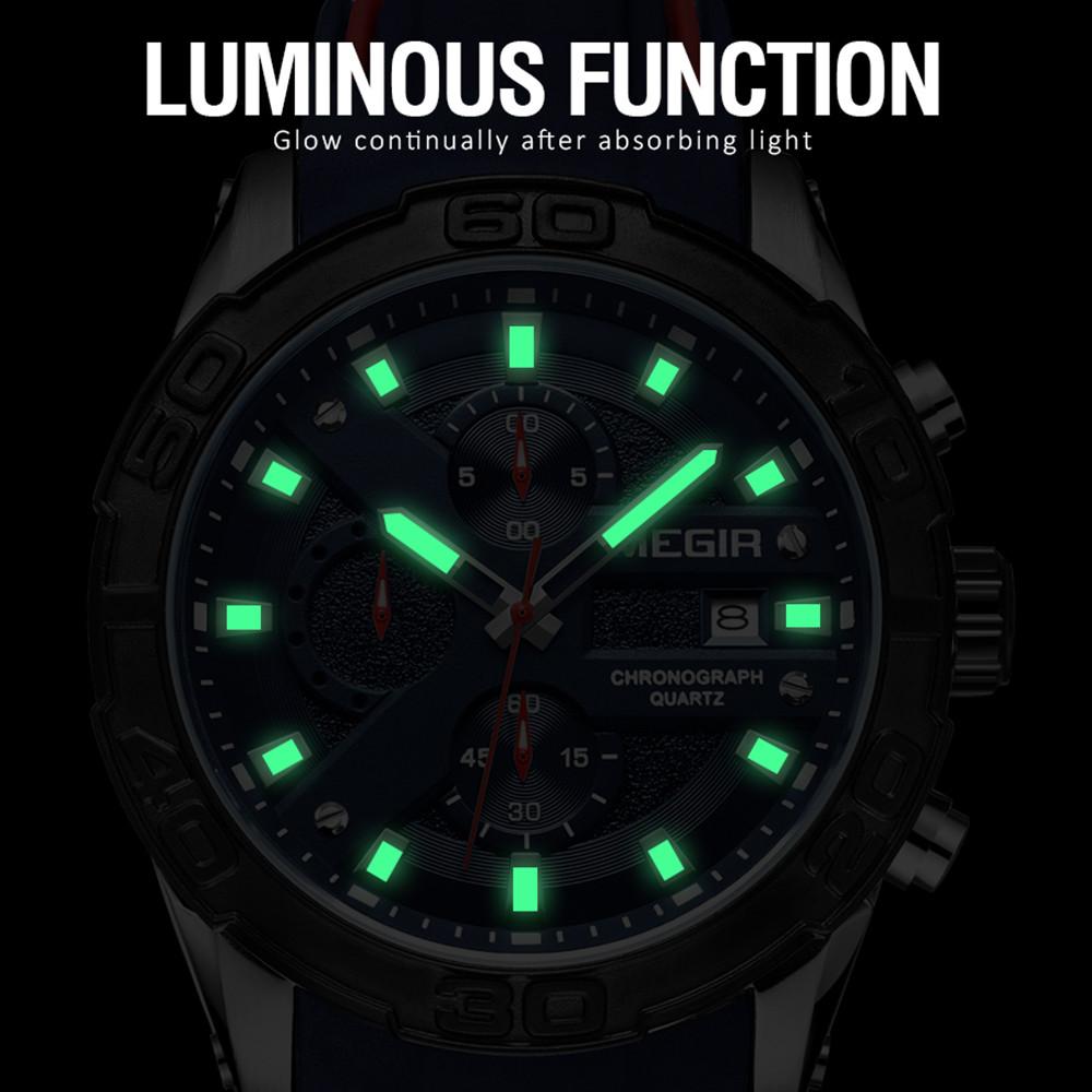 MEGIR Fashion Sport Men Watch Relogio Masculino Brand Silicone Military Watches Clock Men Quartz Wrist Watch Hour Time Saat