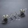 Stainless Steel Taco Holder Set Taco Shell Holder Stand with 2 Sauce Cups Taco Stand Hold 3 Tortillas Kitchen Gadget