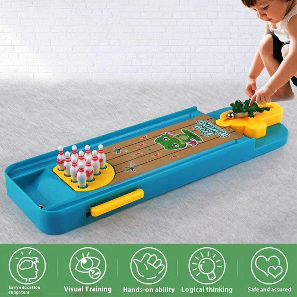 Tabletop Game Intelligence Toy Gift Frog Bowling Set Pinball Shooting Game for Kids